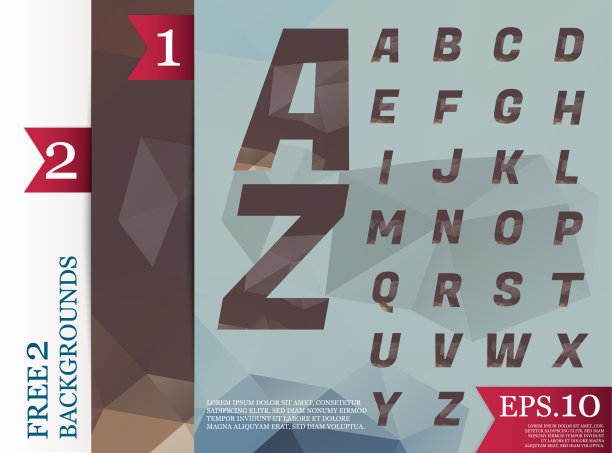 水晶字体多边形抽象几何背景全颜色图片下载