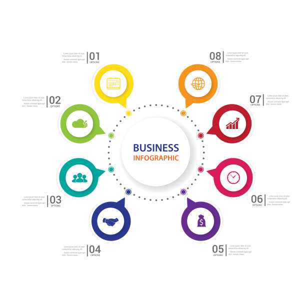 现代信息图处理与连接，分8步。图片下载