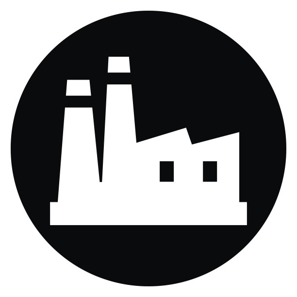 工厂，黑色矢量剪影图片下载