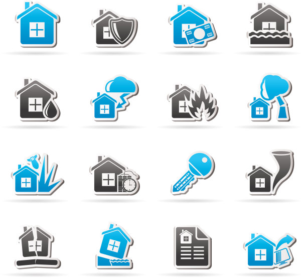 房屋风险和保险图标图片下载