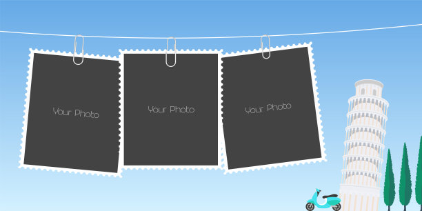 拼贴的相框矢量插图图片下载