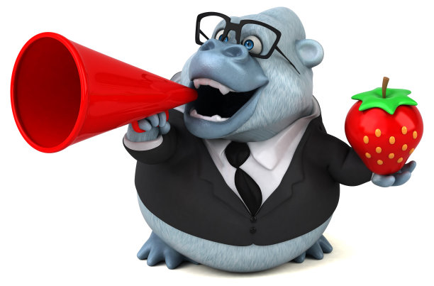 有趣的白色猴子- 3D插图图片下载