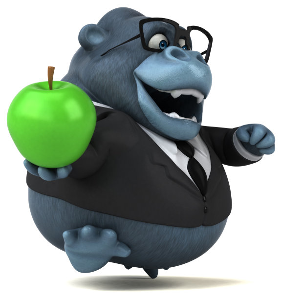 有趣的大猩猩- 3D插图图片下载