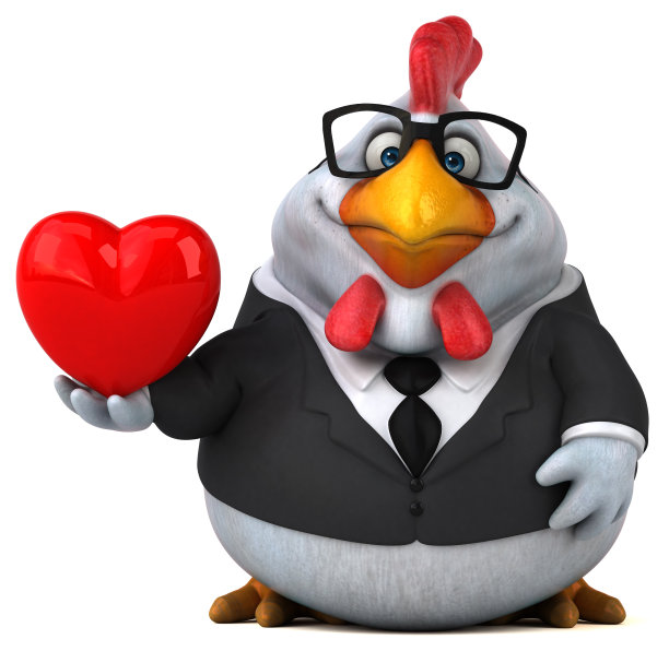 有趣的鸡- 3D插图图片下载