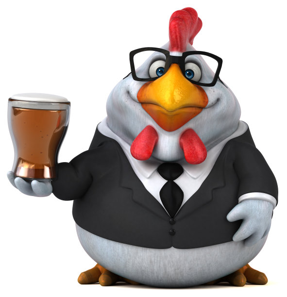 有趣的鸡- 3D插图图片下载