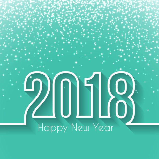 金灿灿的2018年新年快乐——平面设计，长影子图片下载