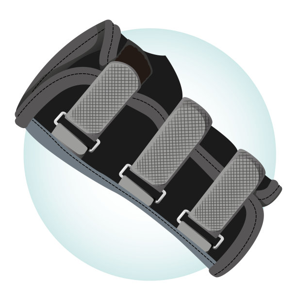 插图描绘了一个骨科支架，肌腱炎，种族。理想的培训和机构材料图片下载