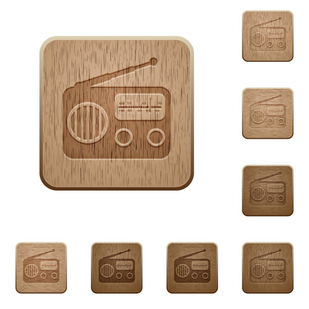 复古的木制收音机按钮图片下载