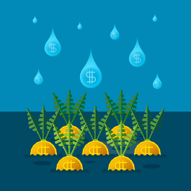 金融或储蓄增长矢量概念的扁平风格图片下载