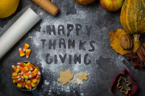 感恩节概念-烘焙配料和符号图片下载