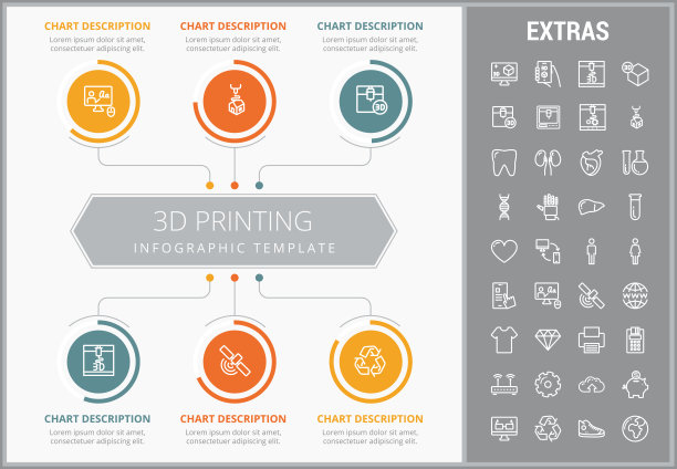 3D打印信息图模板和元素图片下载