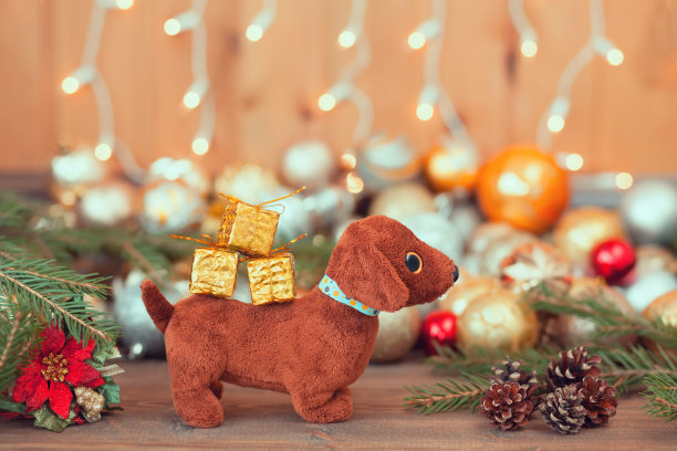 2018狗年，圣诞装饰品。图片下载