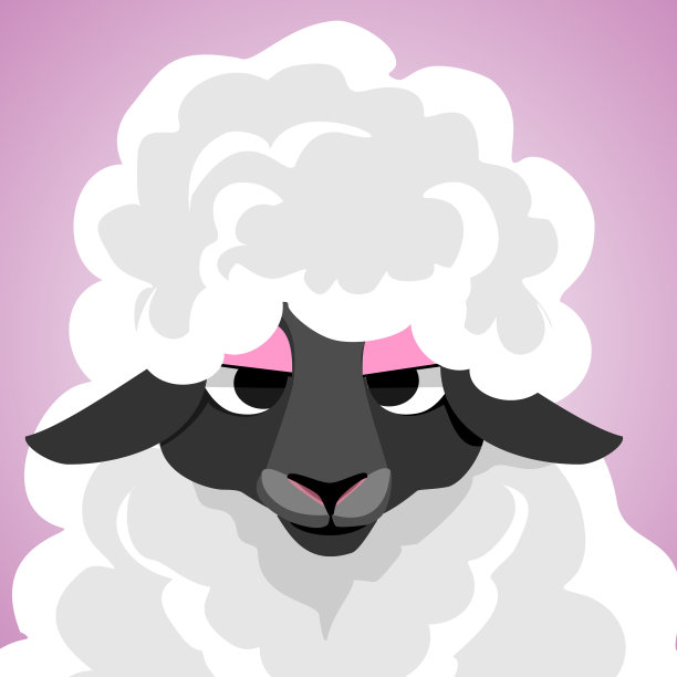 有趣的羊。可爱的家畜化身。矢量图图片下载