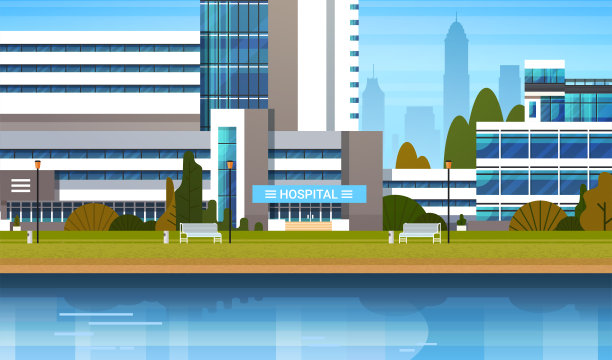 现代医院门诊建筑外观图片下载