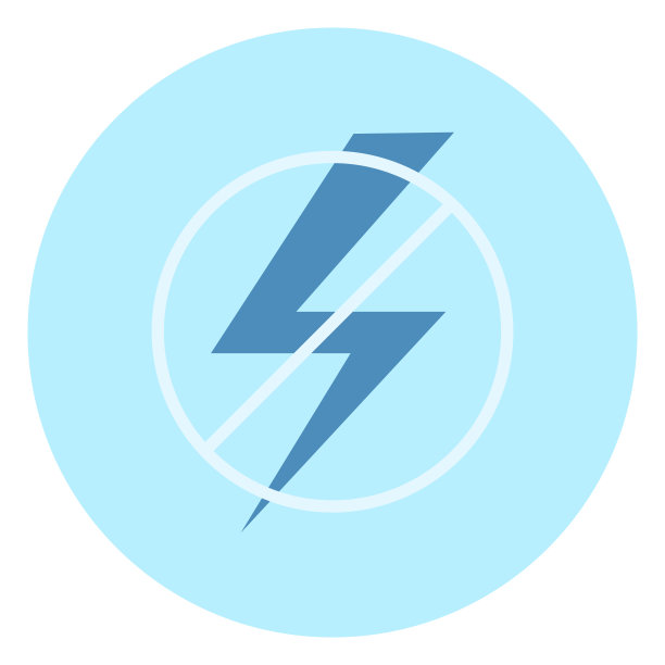 蓝色背景上没有电标志图标图片下载