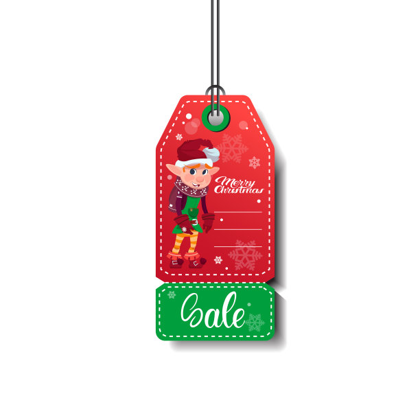 销售标签圣诞节和新年购物孤立的白色背景图片下载