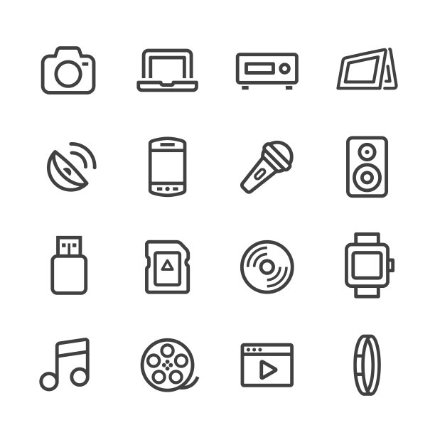 多媒体图标系列图片下载