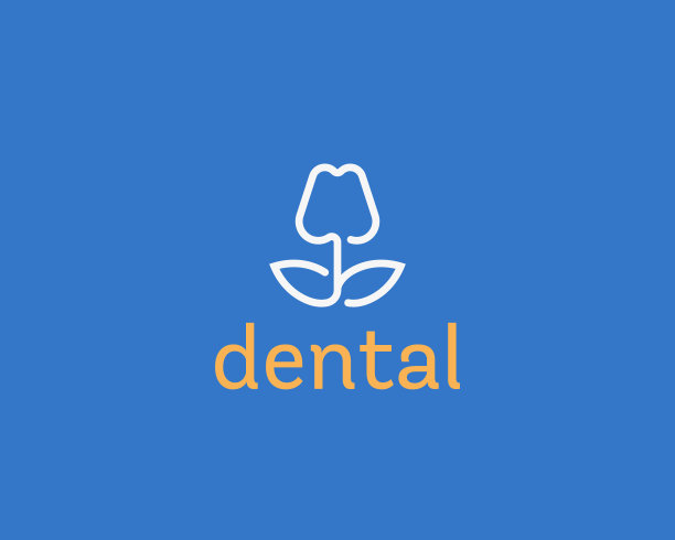 牙医图标设计。牙齿线性矢量图标类型。牙科诊所花卉标志图标。图片下载