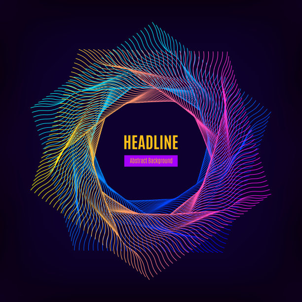 时尚抽象几何框架，徽章潮人，数字背景图片下载