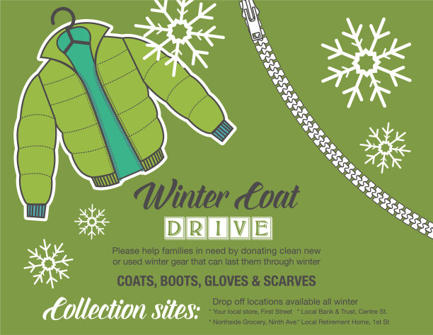 冬季大衣驱动慈善海报模板图片下载
