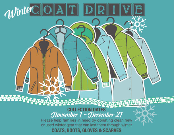 冬季大衣驱动慈善海报模板图片下载