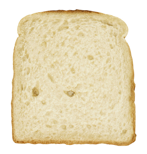 面包片-一个吐司特写-孤立的白色图片下载