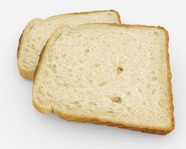 面包片-吐司对-孤立在白色图片下载