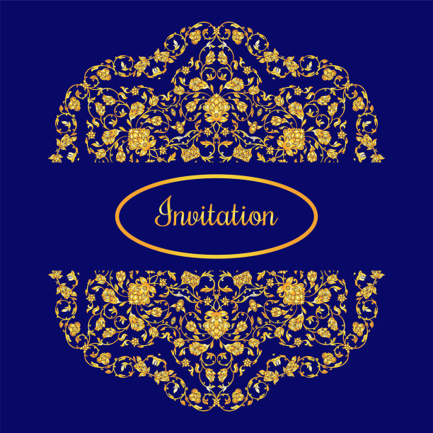 矢量插图与复古的黄金装饰图片下载