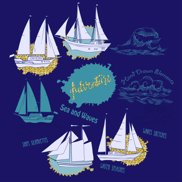 背景与船舶和波浪图片下载