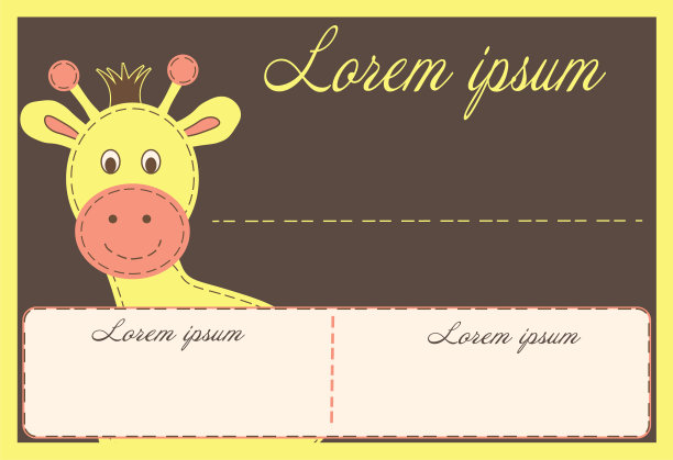 长颈鹿的明信片图片下载