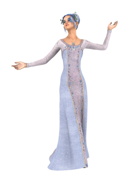 3D渲染公主的春天在白色图片下载