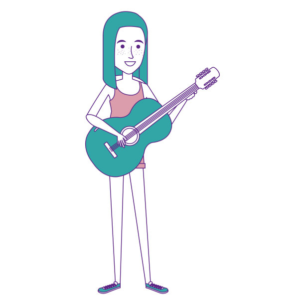 弹吉他的女人图片下载