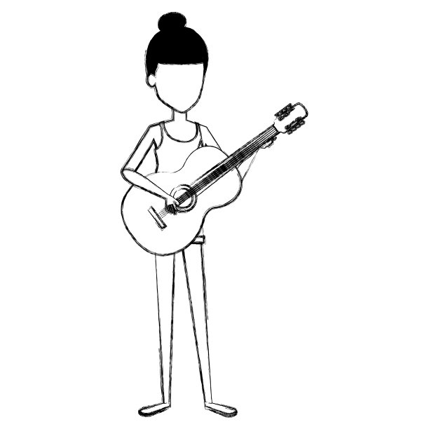 弹吉他的女人图片下载