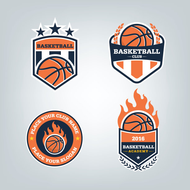 篮球运动图标设计集，矢量插图图片下载