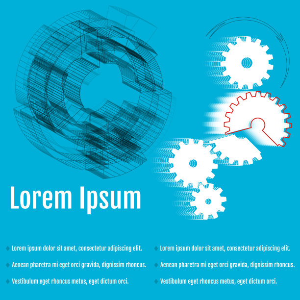 抽象矢量插图齿轮与蓝色背景上的箭头。为你的业务。信息模板图片下载
