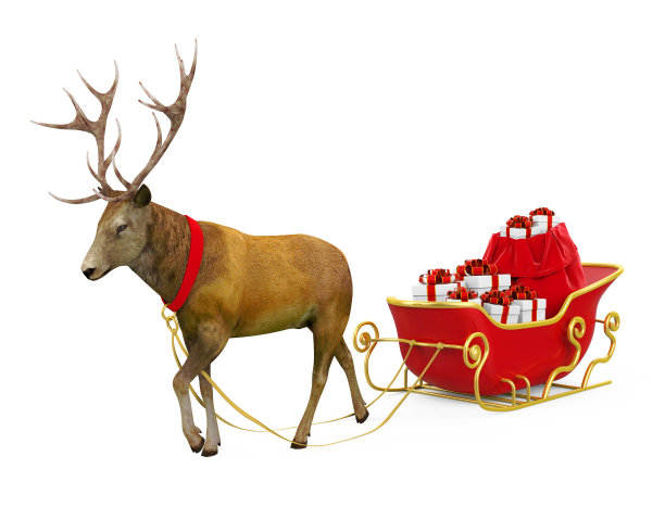 圣诞雪橇孤立素材图片