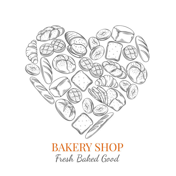 食物海报及面包制品图片下载