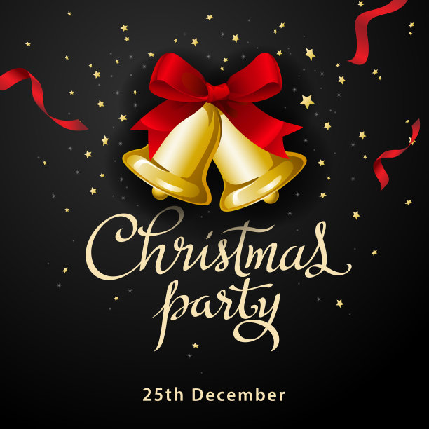 圣诞钟声派对邀请图片下载