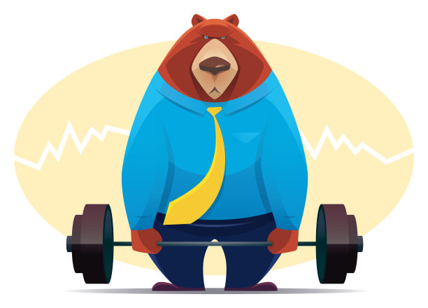 商人扛起杠铃图片下载