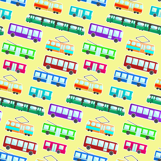 儿童图案与卡通平面城市交通图片下载