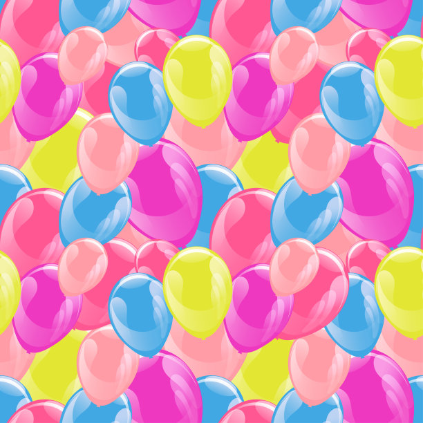 飞天气球五颜六色的无缝图案图片下载