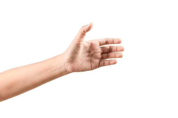 靠近的手和手臂在白色的背景。图片下载