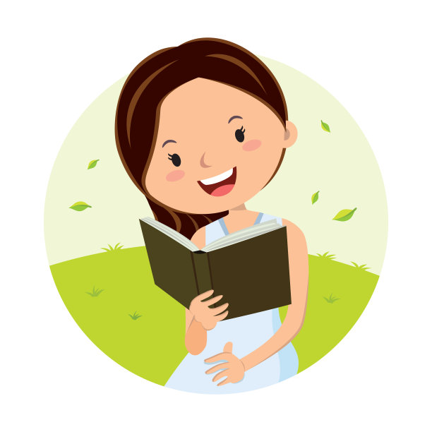 一个年轻女子在公园里看书图片下载