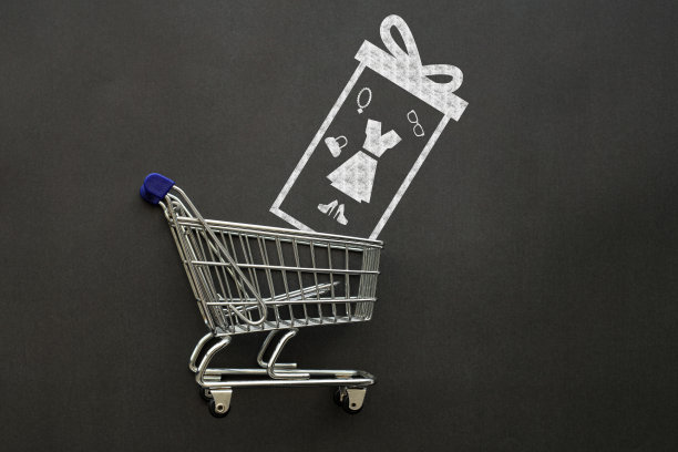 购物车在黑板上图片下载