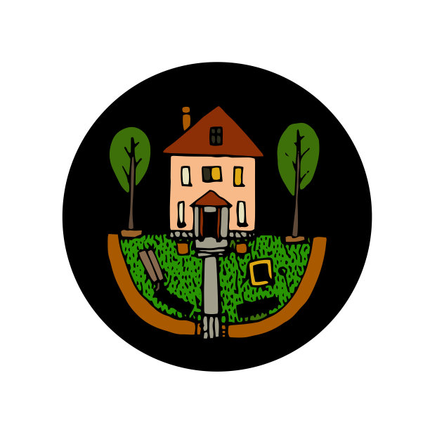 乡村房子手绘图标图片下载