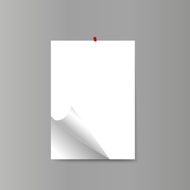 空孤立现实的垂直纸海报与卷曲的角图片下载