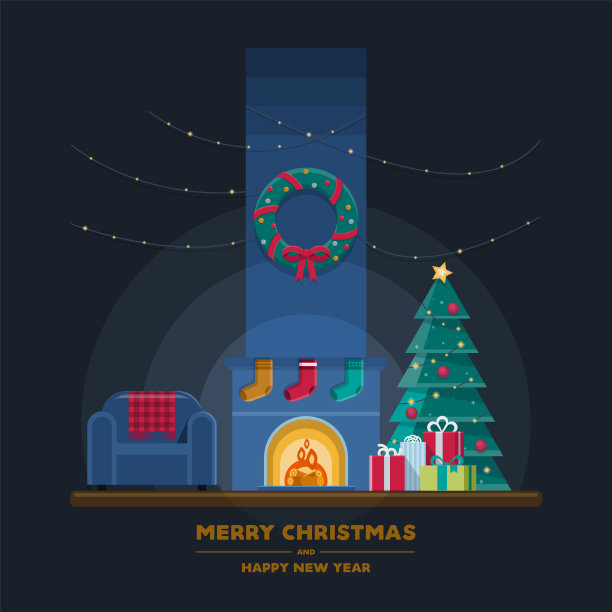 圣诞节的客厅图片下载