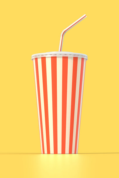 快餐可乐饮料杯和饮料吸管图片下载