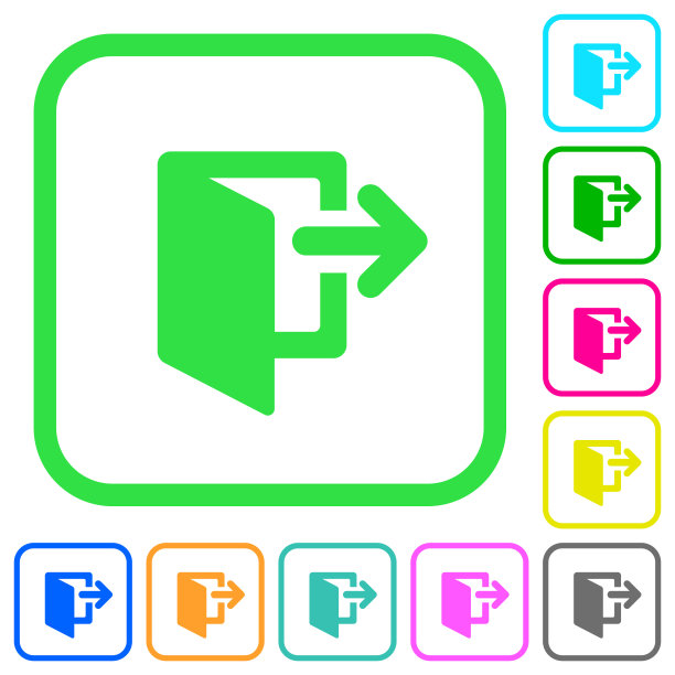 退出生动的彩色平面图标图标图片下载