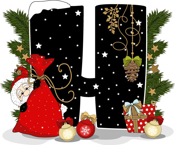 节日字母表圣诞主题。圣诞元素。圣诞字体，圣诞字体。矢量平面风格的插图。图片下载